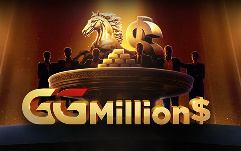 GGMillion$: постер турнира высоких ставок из клиента, фирменный стиль сети GG
